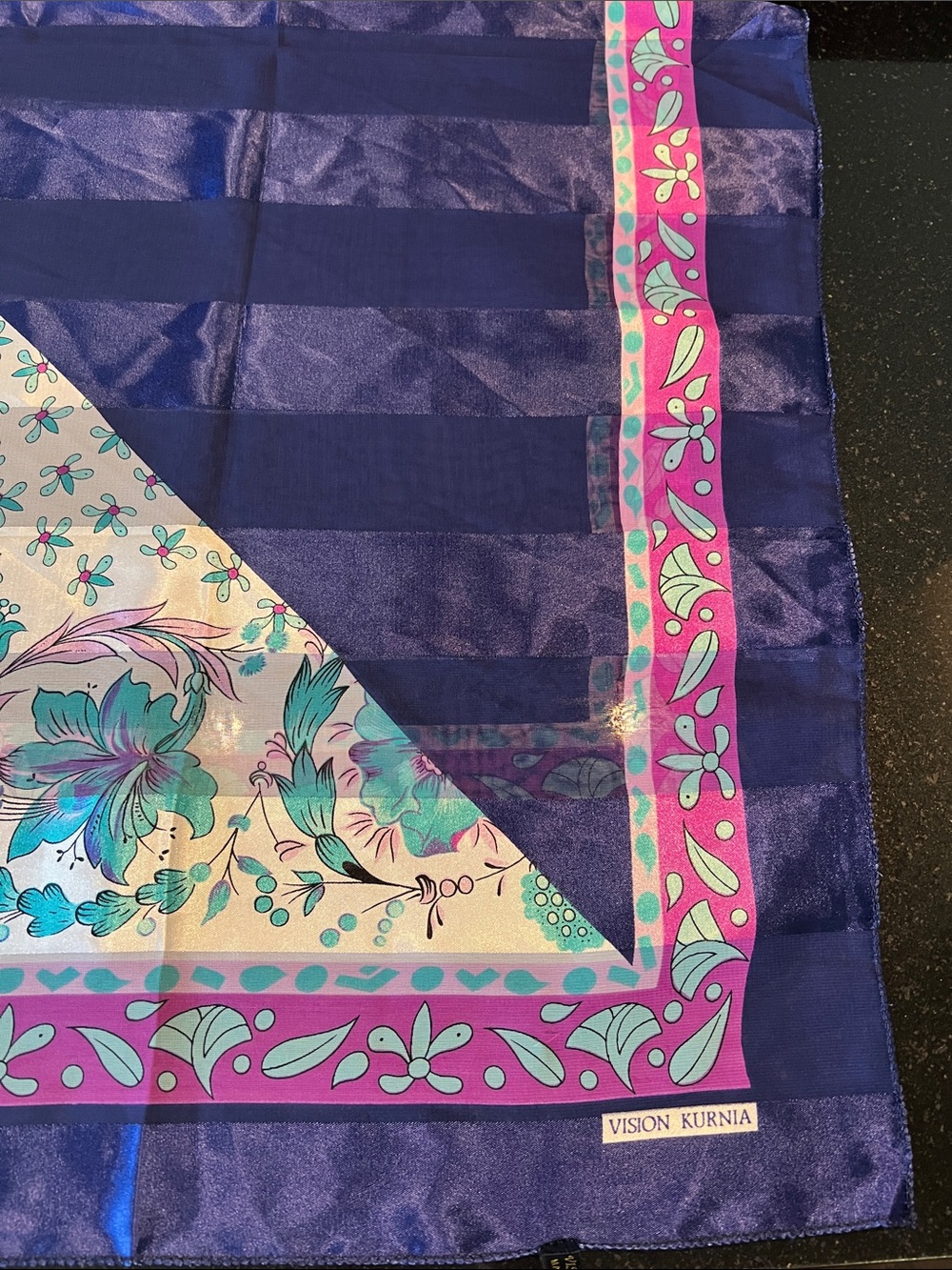 Vision Kurnia satin scarf (40.5in square—huge!)